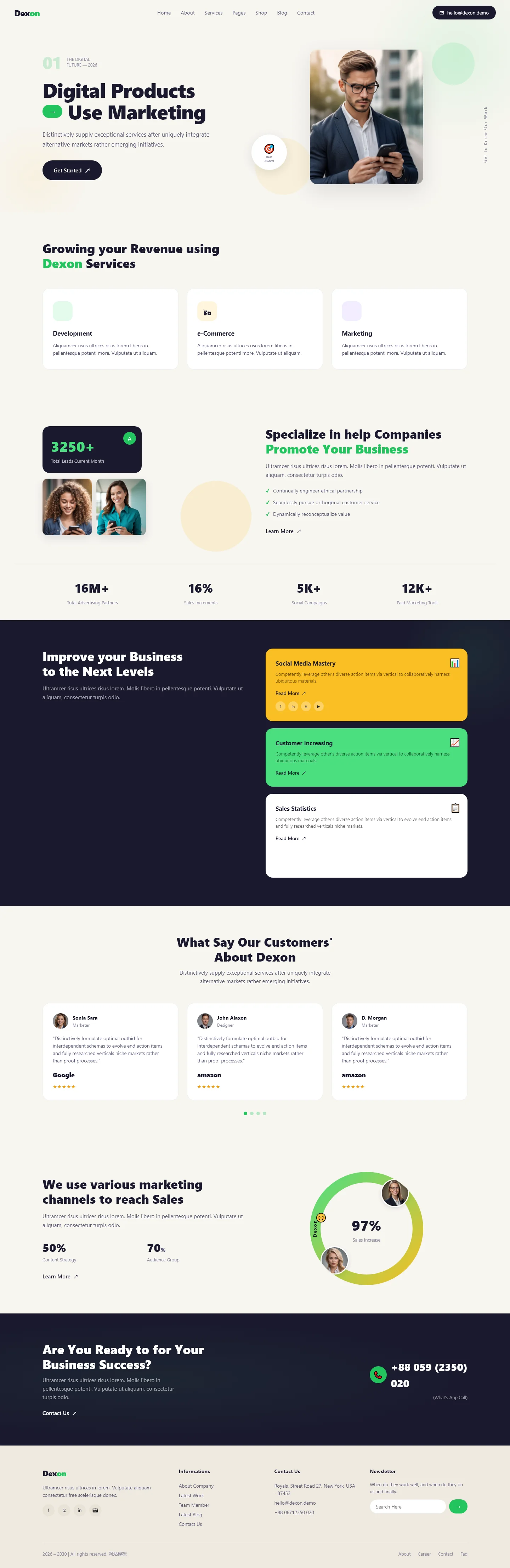 Dexon: Exceptional Business Services | बिज़नेस और कंसल्टिंग — Free HTML5 Tailwind CSS Website Template Preview