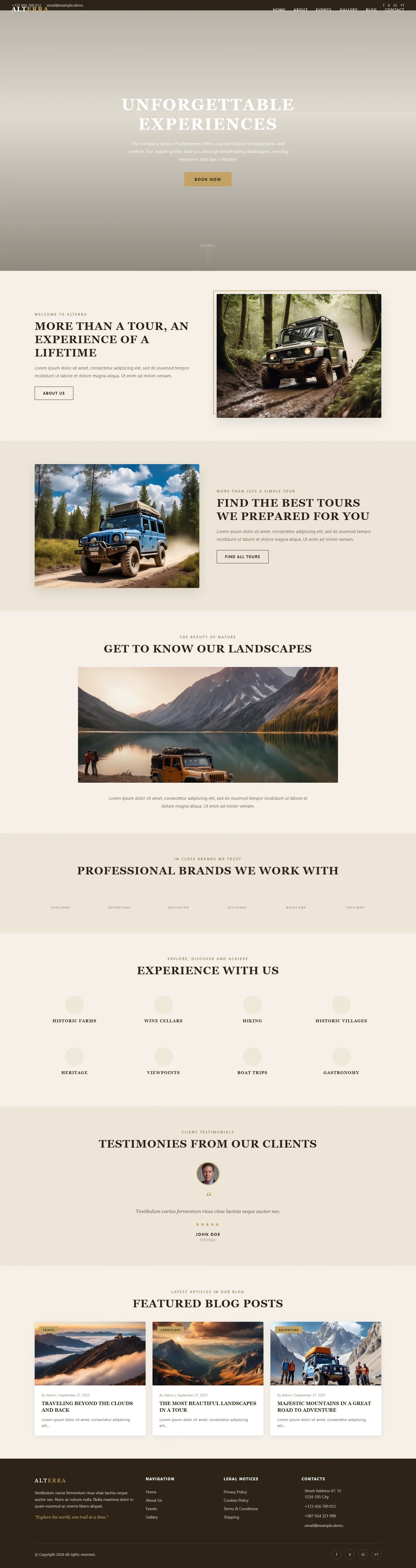 Welcome to Alterra | Travel & Tourism — Free HTML5 Tailwind CSS Website Template Preview