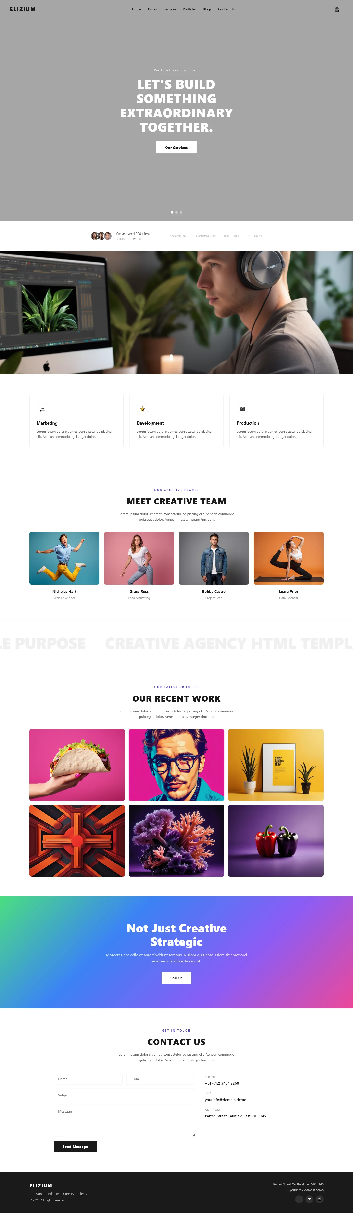 Elizium - Hotel & Luxury | Hotel & Hospitality — Free HTML5 Tailwind CSS Website Template Preview