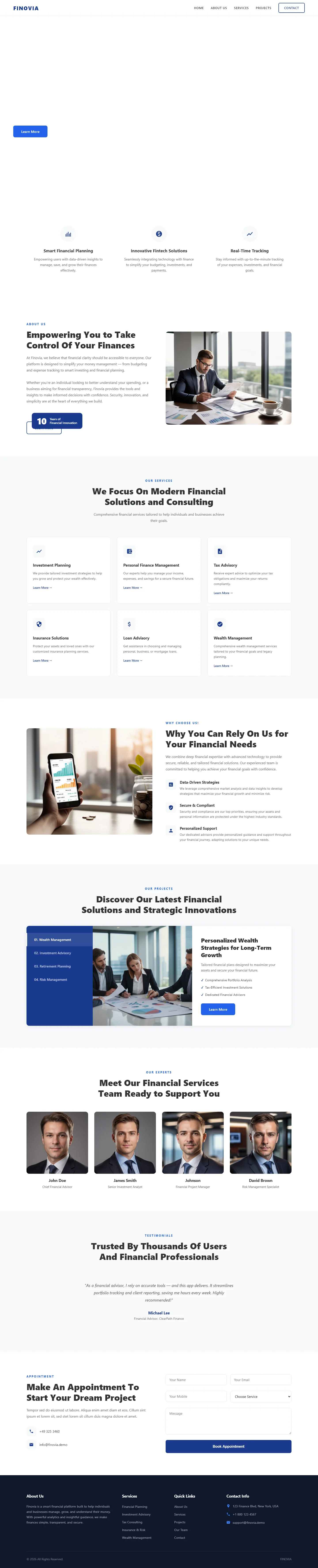 Finovia: Clear Financial Analysis and Reporting | Finance & Insurance — Free HTML5 Tailwind CSS Website Template Preview