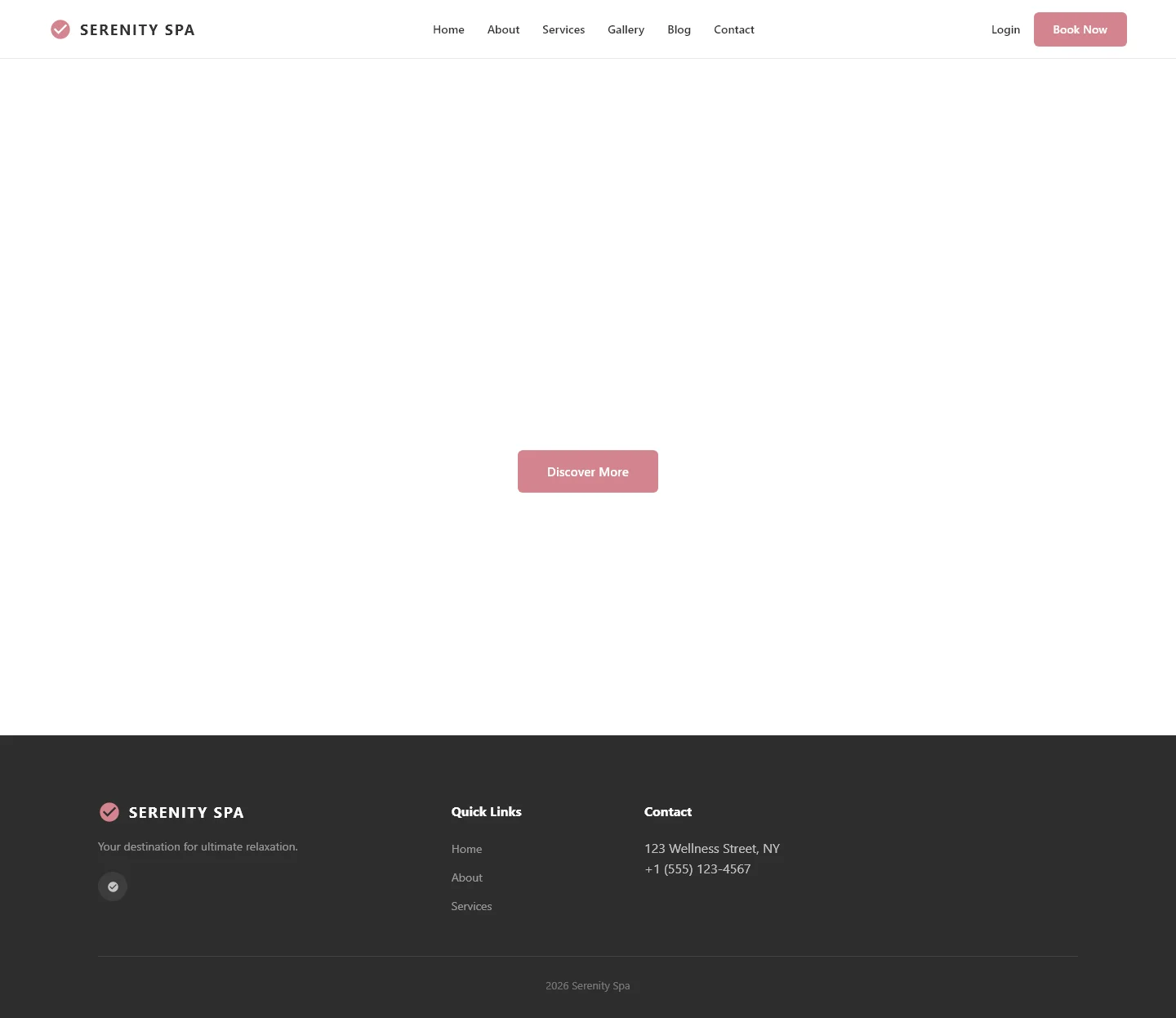 Serenity Spa - Spa & Wellness | स्पा और वेलनेस — Free HTML5 Tailwind CSS Website Template Preview