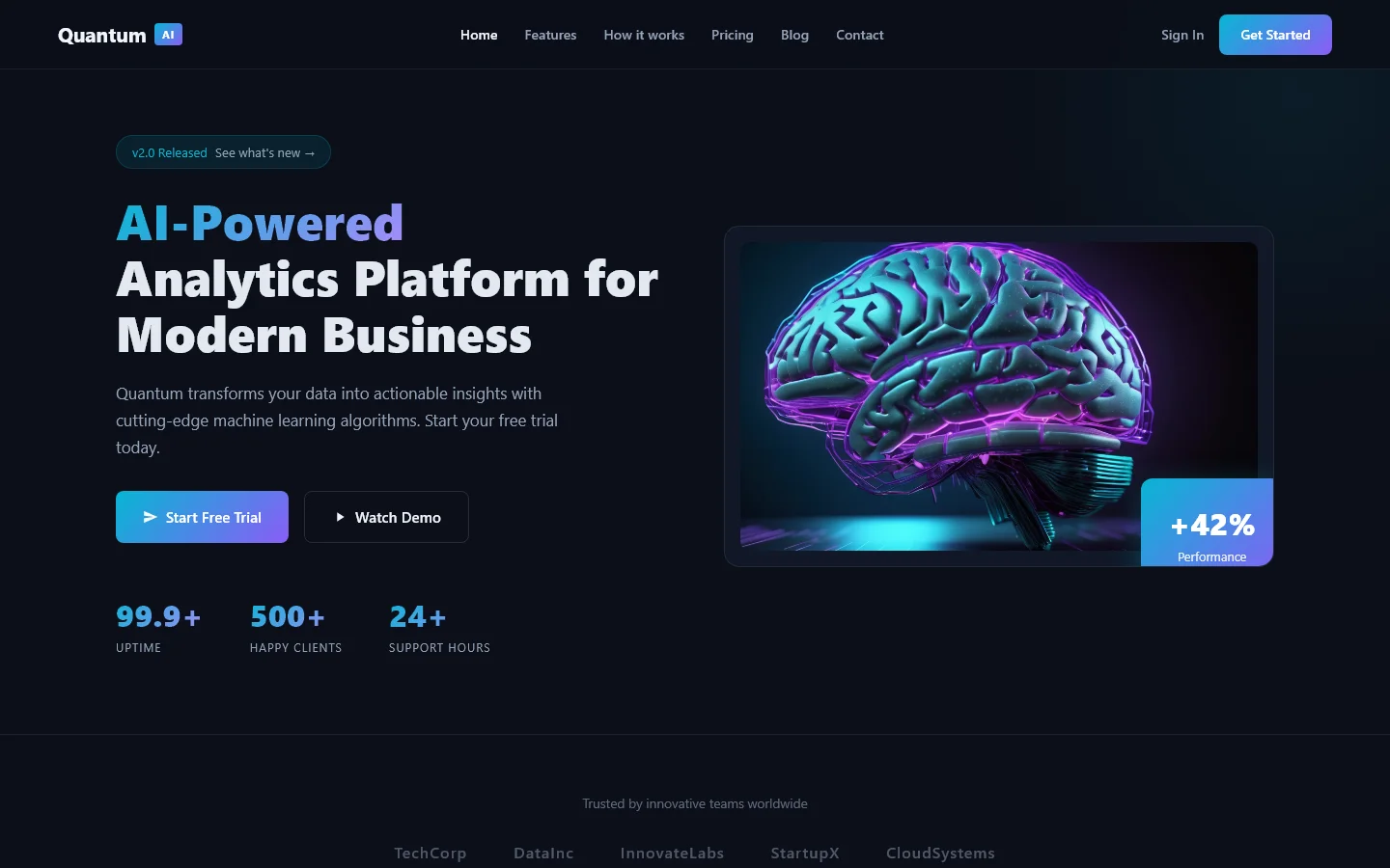 Quantum AI - Machine Learning Solutions | IT और सॉफ़्टवेयर — Free IT & Software Website Template | HTML5 Tailwind CSS