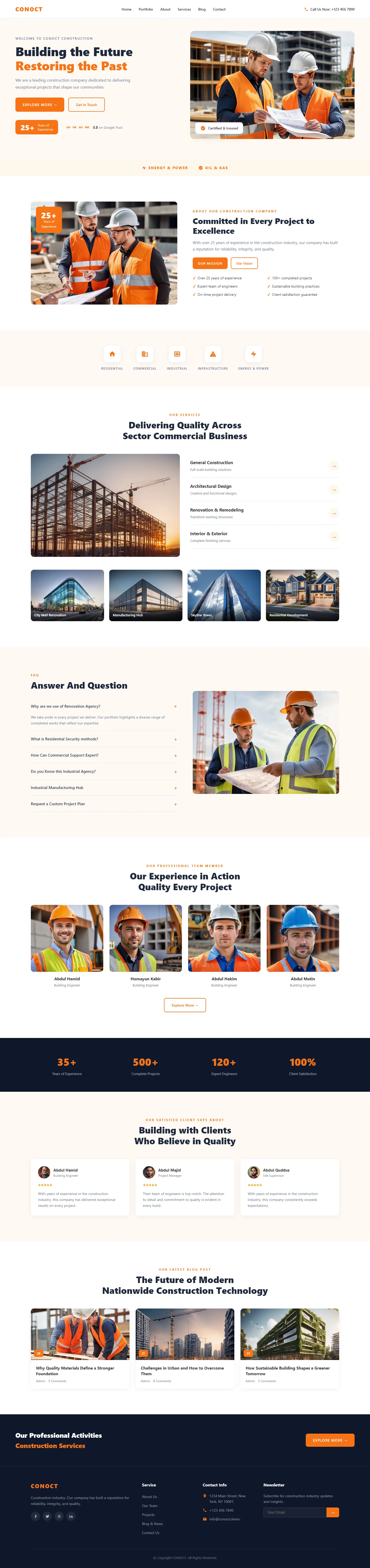 CONOCT | Real Estate & Construction — Free HTML5 Tailwind CSS Website Template Preview