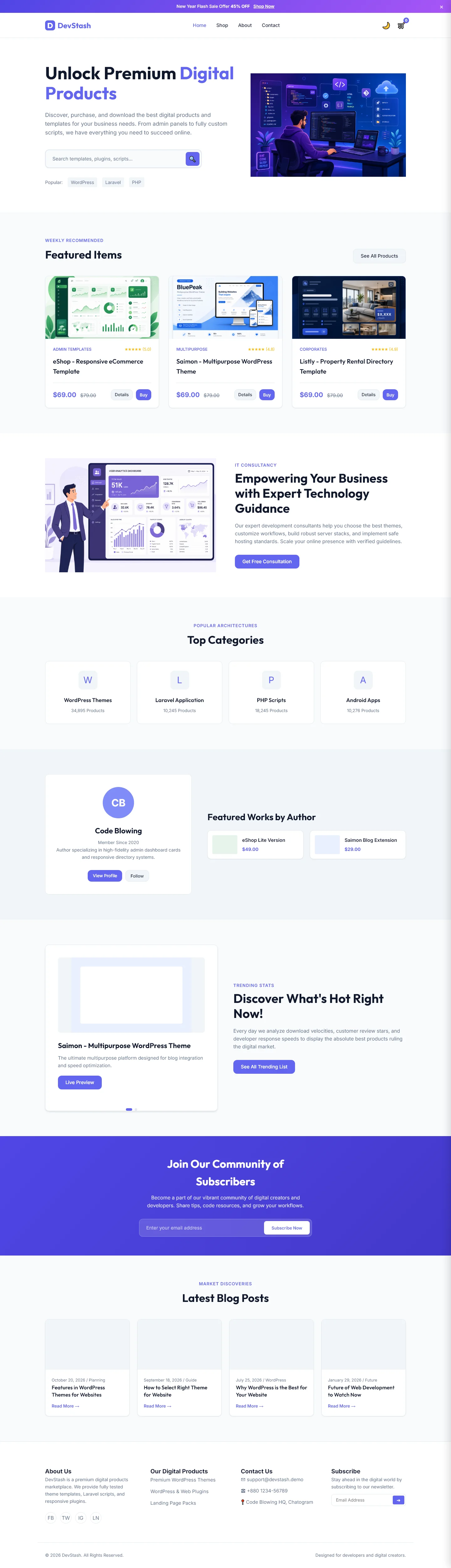 DevStash | बिज़नेस और कंसल्टिंग — Free HTML5 Tailwind CSS Website Template Preview