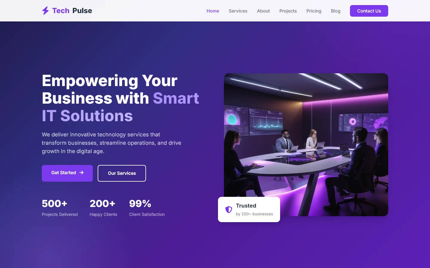 TechPulse: Empowering Your Business with Technology | IT और सॉफ़्टवेयर — Free IT & Software Website Template | HTML5 Tailwind CSS