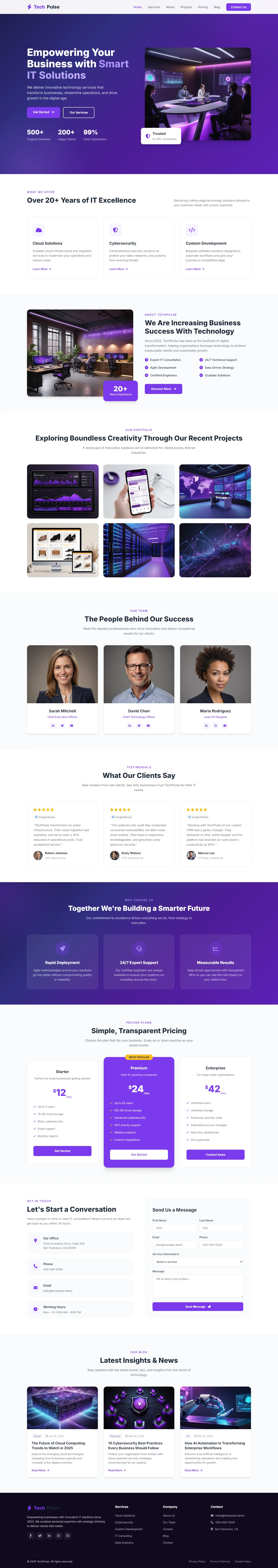 TechPulse: Empowering Your Business with Technology | IT और सॉफ़्टवेयर — Free HTML5 Tailwind CSS Website Template Preview
