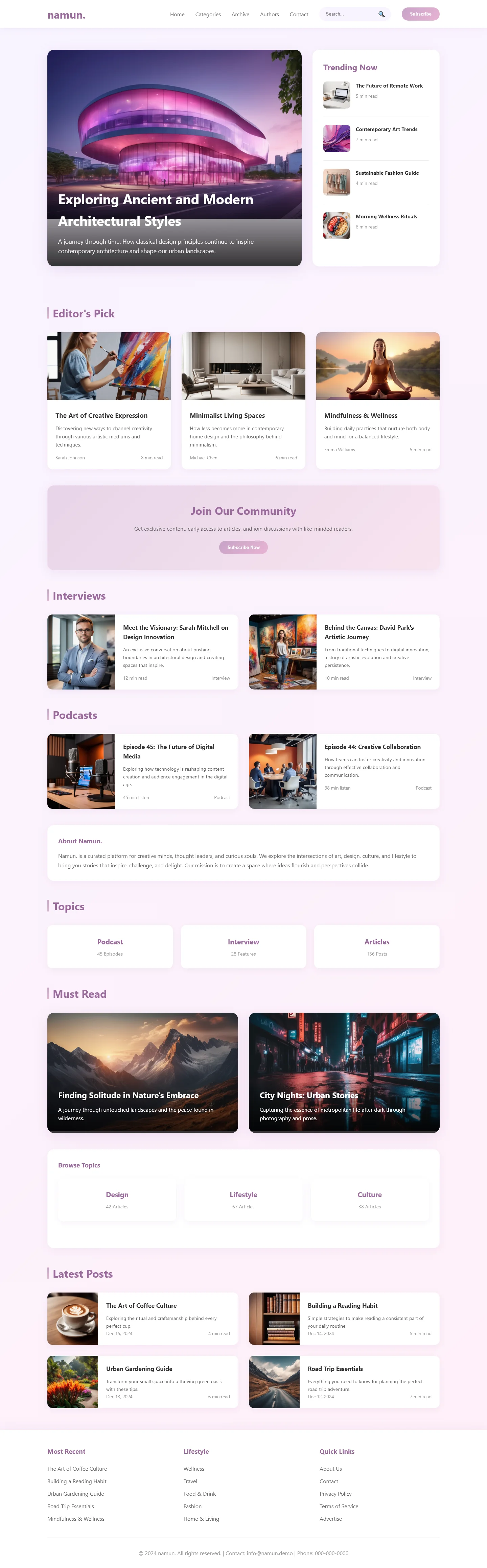 namun - Exploring Ancient and Modern Architectural Styles | Real Estate & Construction — Free HTML5 Tailwind CSS Website Template Preview