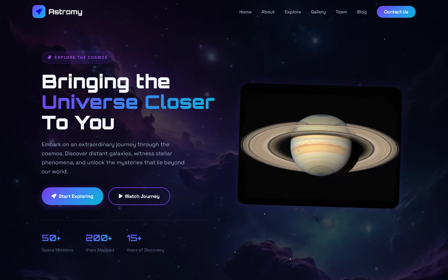 Astromy | Creative & Media — Free Creative & Media Website Template | HTML5 Tailwind CSS