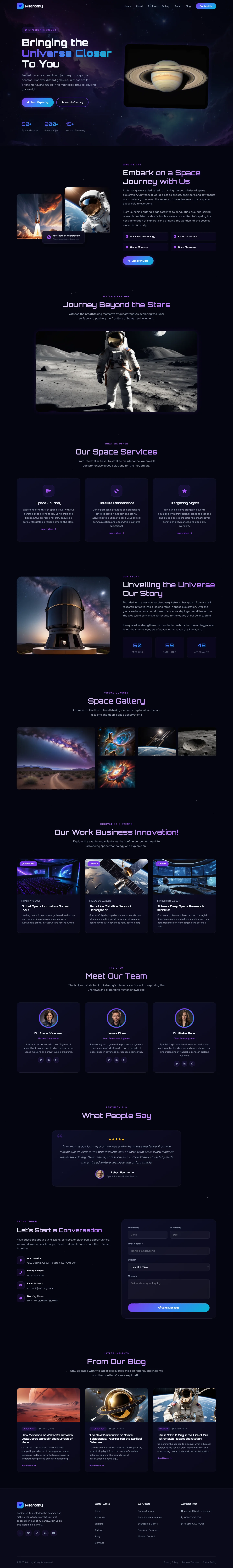 Astromy | Creative & Media — Free HTML5 Tailwind CSS Website Template Preview