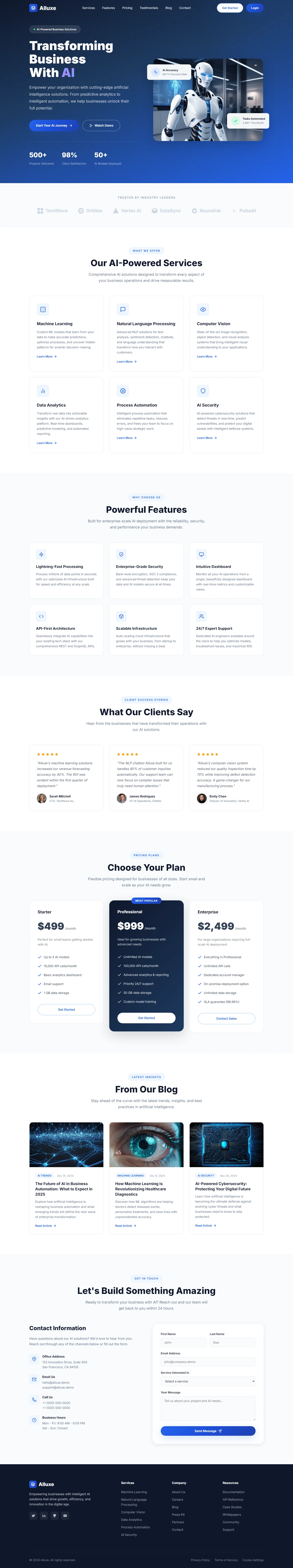 Alluxe: Transforming Business with AI | IT और सॉफ़्टवेयर — Free HTML5 Tailwind CSS Website Template Preview