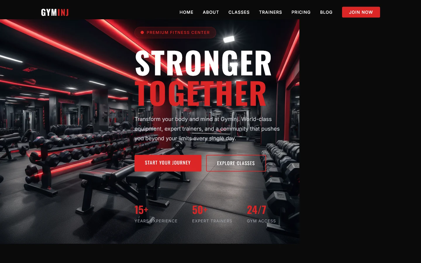 Gyminj | Fitness & Sports — Free Fitness & Sports Website Template | HTML5 Tailwind CSS