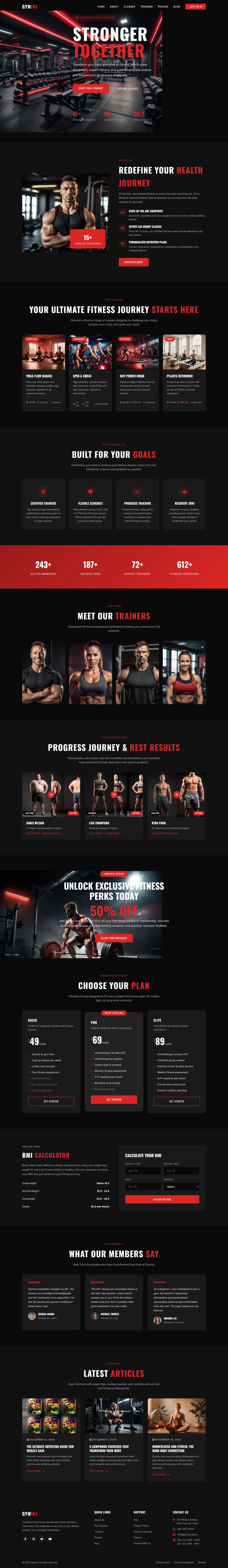 Gyminj | Fitness & Sports — Free HTML5 Tailwind CSS Website Template Preview