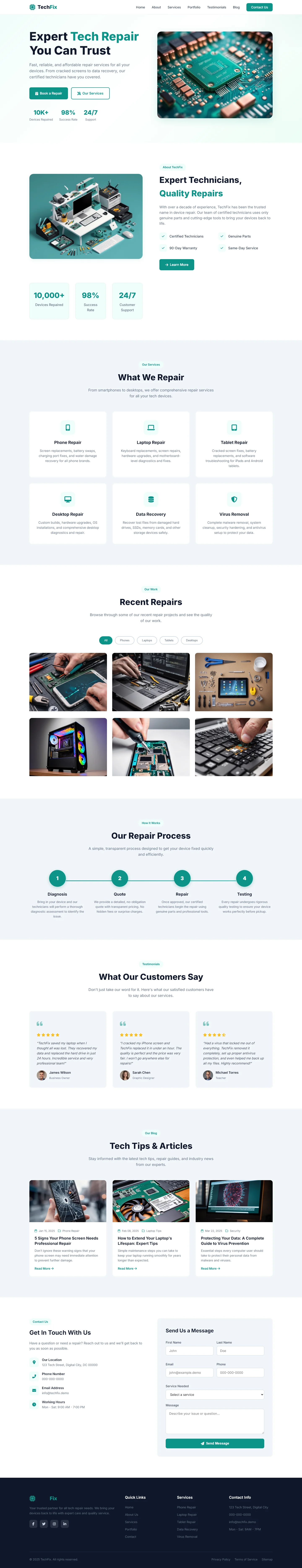 TechFix: Expert Device Repair Services | Mobile & Tech Repair — Free HTML5 Tailwind CSS Website Template Preview