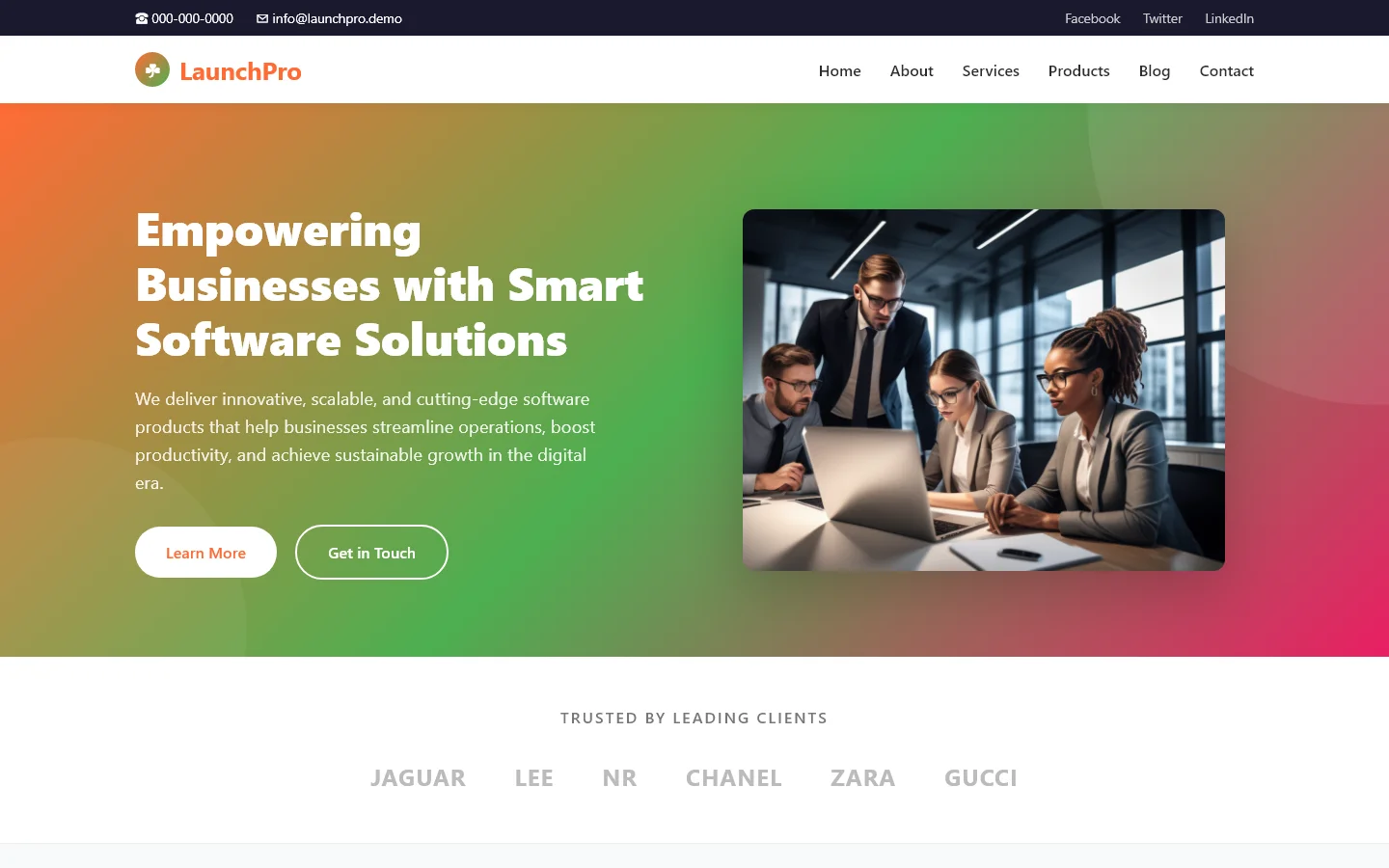 Welcome to LaunchPro | IT और सॉफ़्टवेयर — Free IT & Software Website Template | HTML5 Tailwind CSS