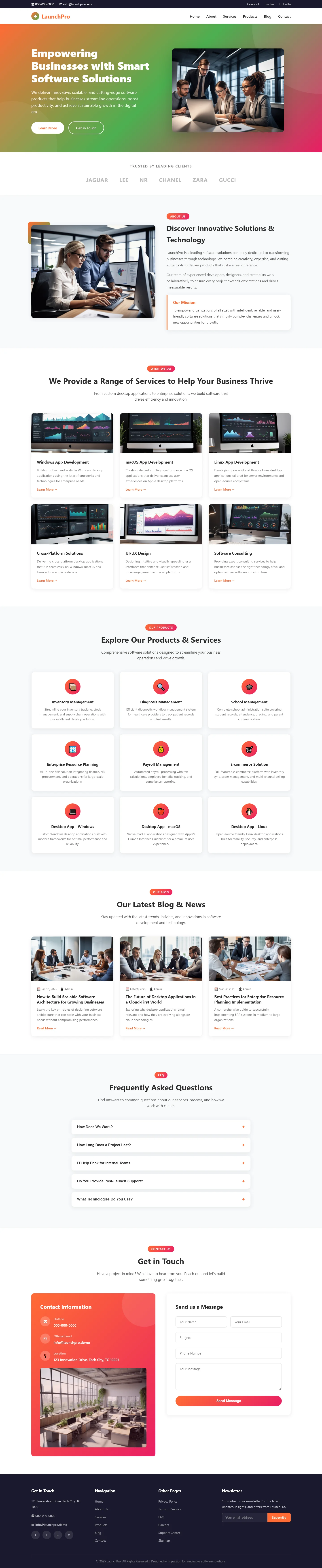 Welcome to LaunchPro | IT और सॉफ़्टवेयर — Free HTML5 Tailwind CSS Website Template Preview