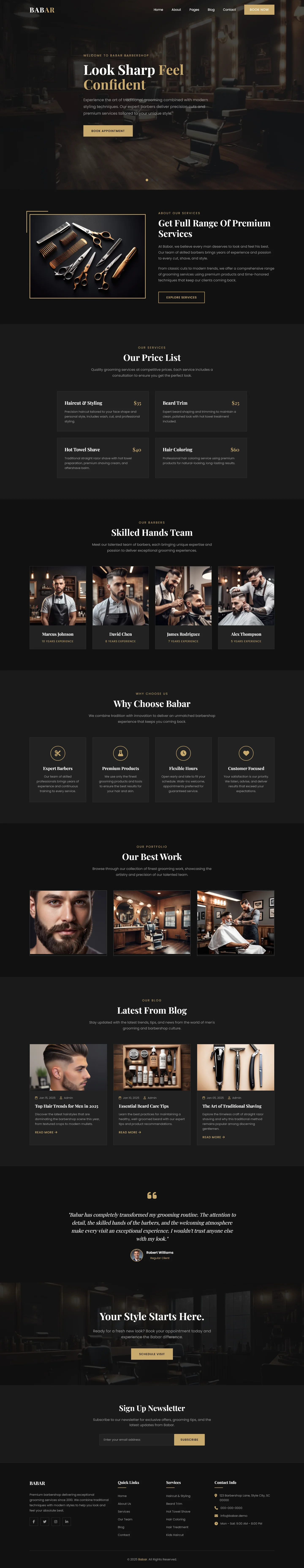 Babar - Look Sharp - Traditional & Modern Grooming | Beauty & Salon — Free HTML5 Tailwind CSS Website Template Preview