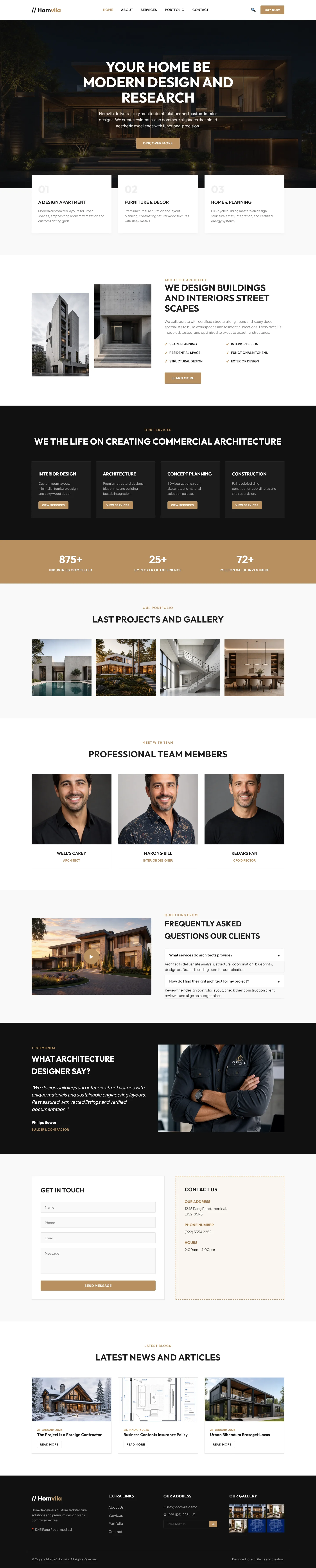 Welcome to Homvila | Real Estate & Construction — Free HTML5 Tailwind CSS Website Template Preview