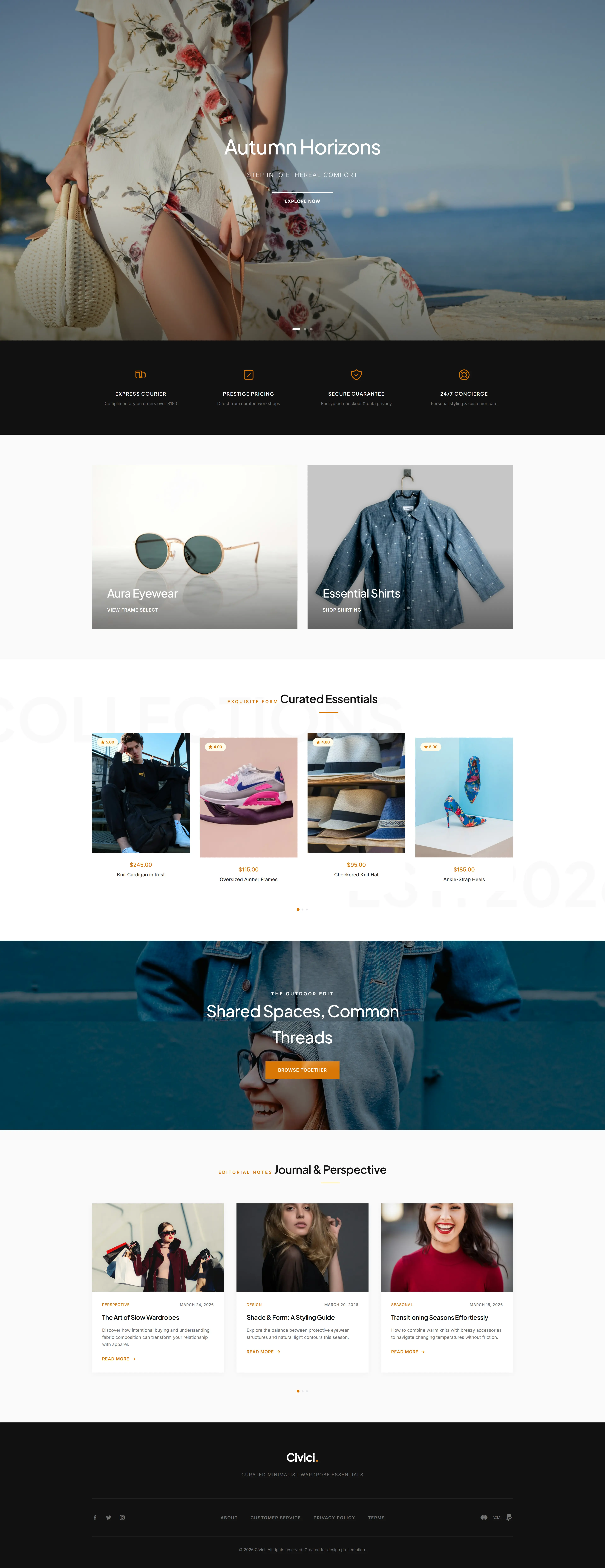 Civici | Minimalist Fashion E-commerce Template — Free HTML5 Tailwind CSS Website Template Preview