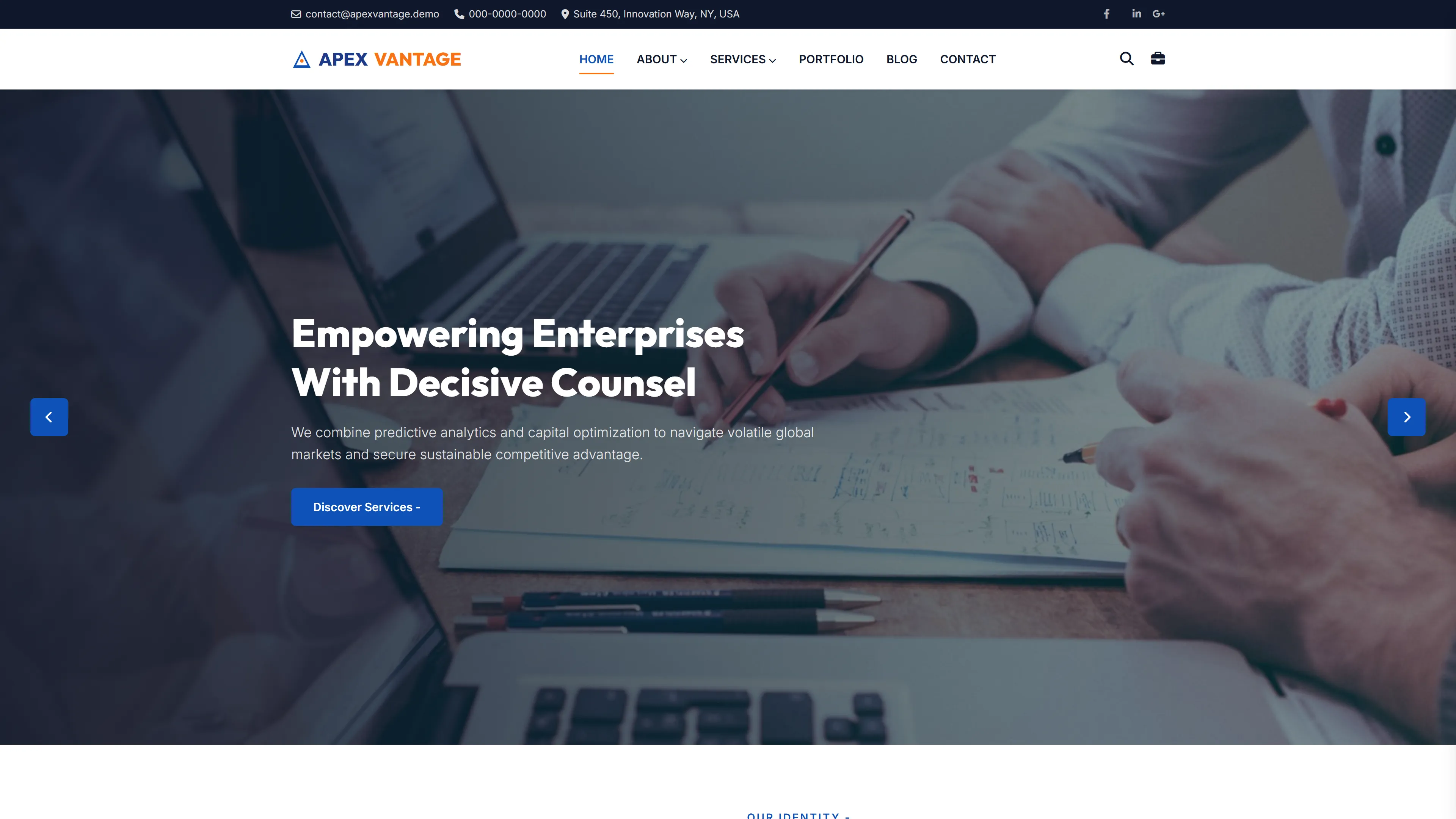 ApexVantage | Business Website Template — Free Business & Consulting Website Template | HTML5 Tailwind CSS