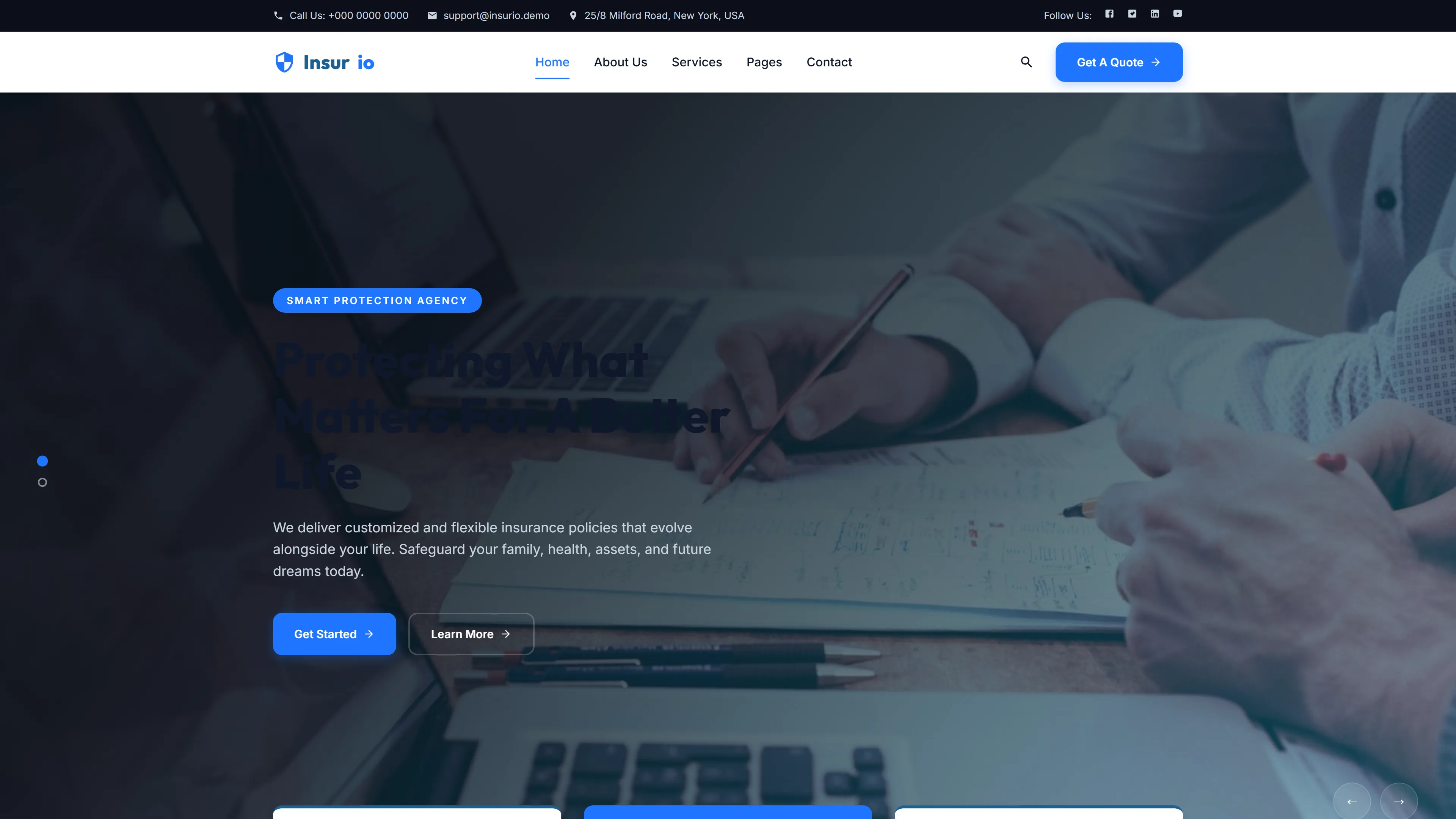 Insurio | Insurance Website Template — Free Insurance Website Template | HTML5 Tailwind CSS