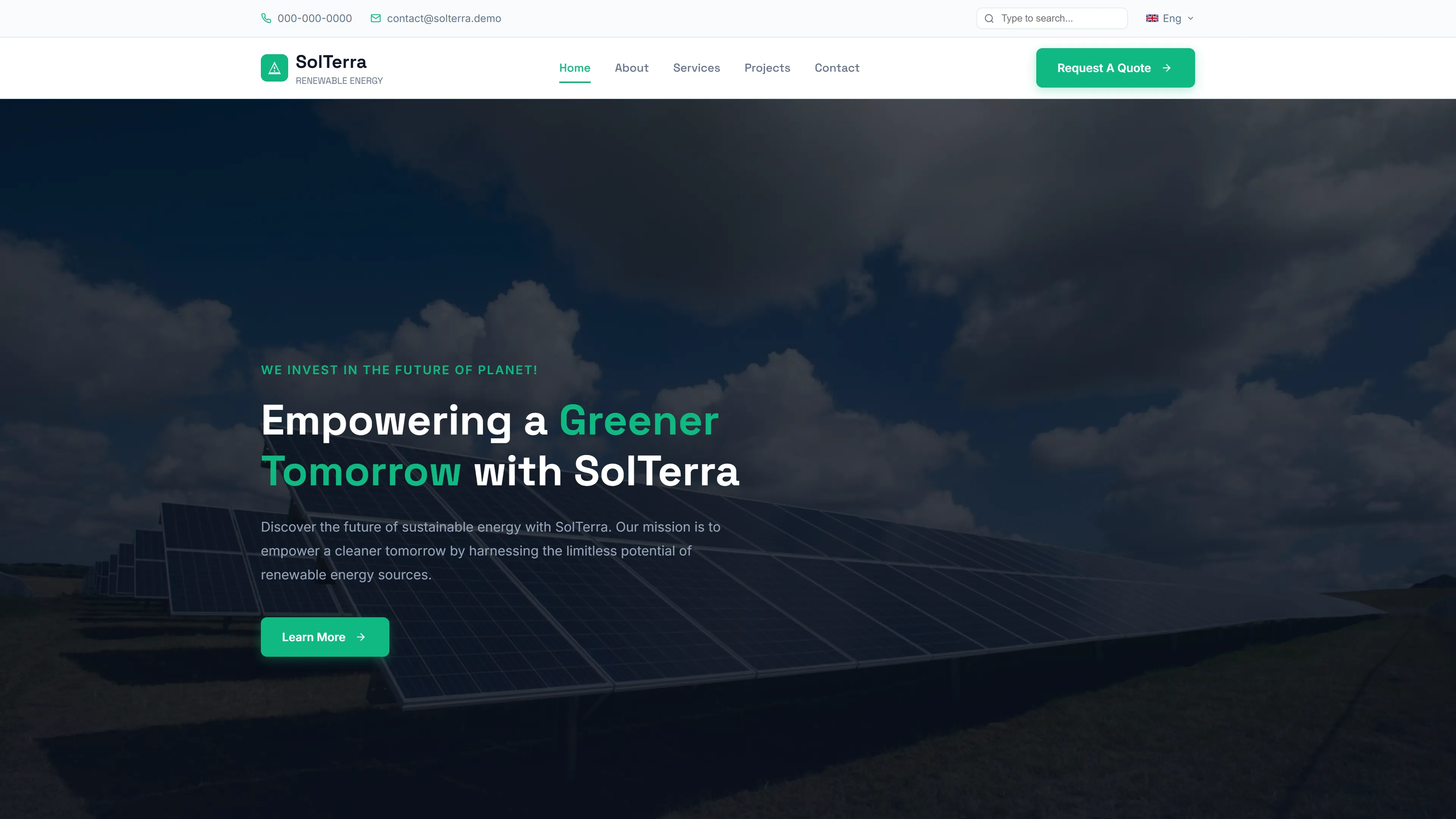 SolTerra | Energy Website Template — Free Business & Consulting Website Template | HTML5 Tailwind CSS