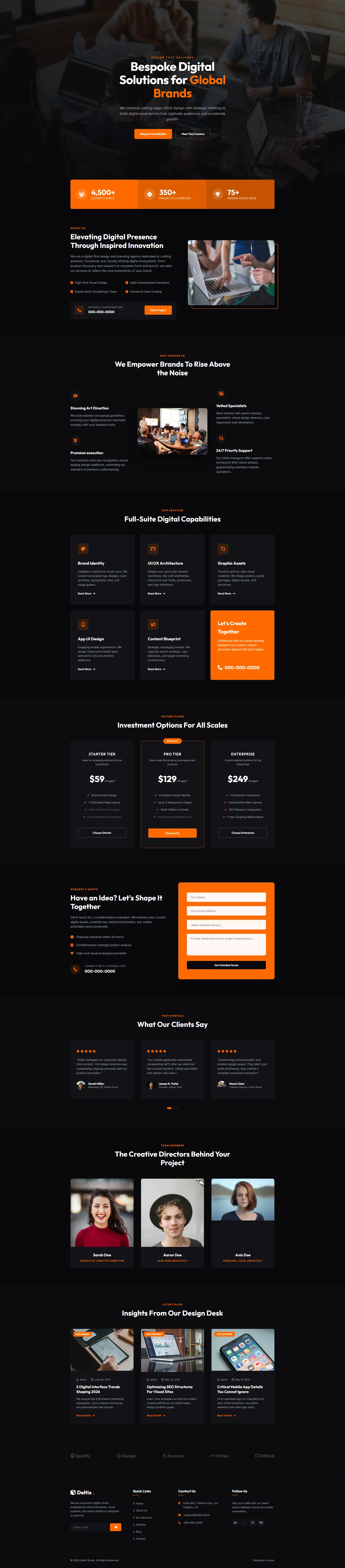 Deltix | Creative Website Template — Free HTML5 Tailwind CSS Website Template Preview