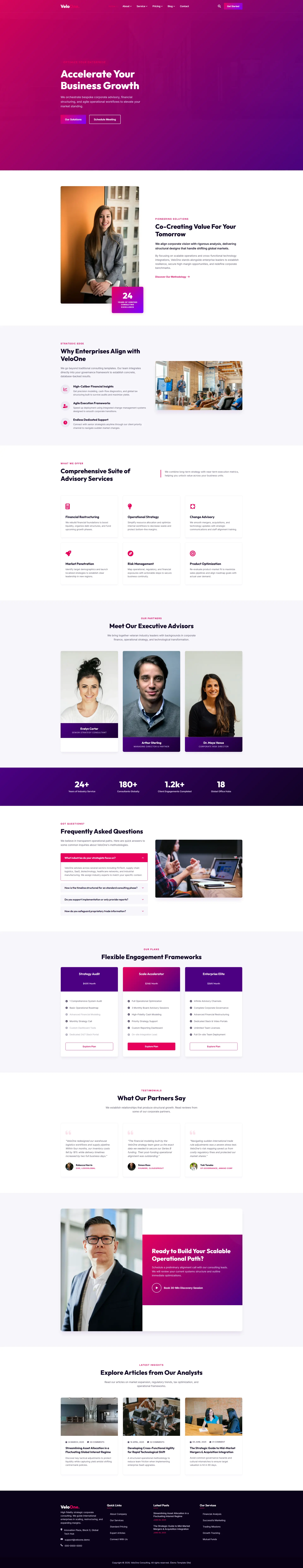 VeloOne | Business Website Template — Free HTML5 Tailwind CSS Website Template Preview