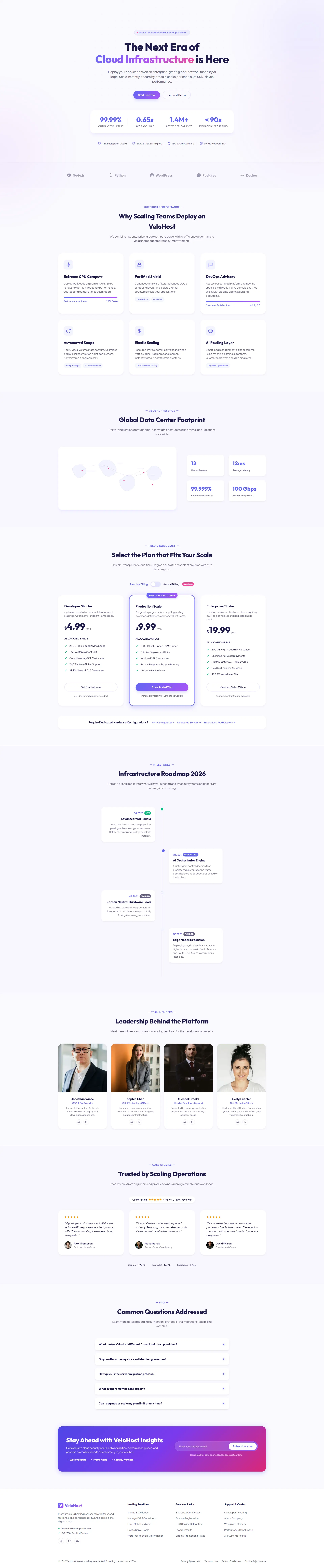 VeloHost | Hosting Website Template — Free HTML5 Tailwind CSS Website Template Preview