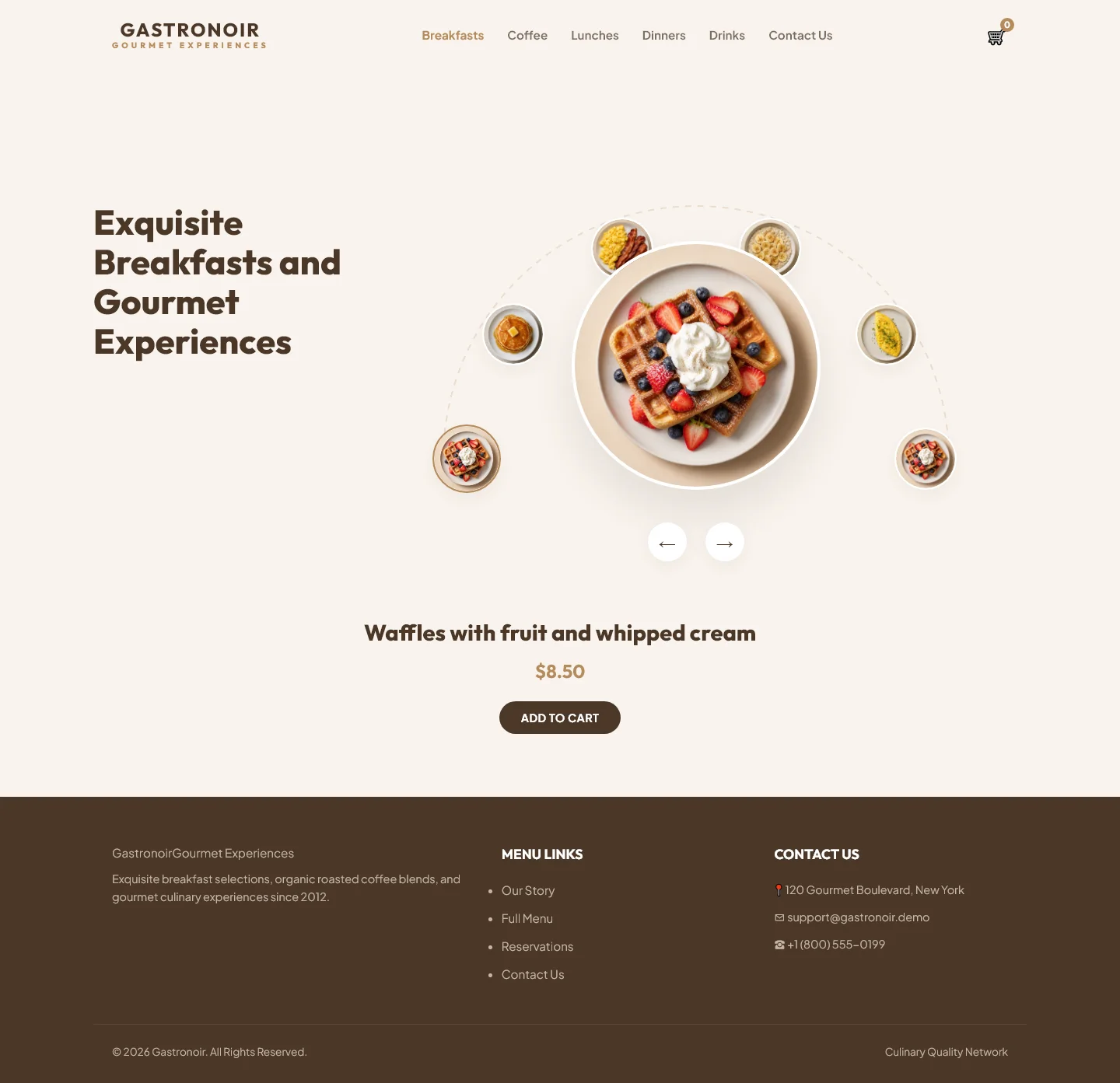 Gastronoir | रेस्तरां और फ़ूड — Free HTML5 Tailwind CSS Website Template Preview