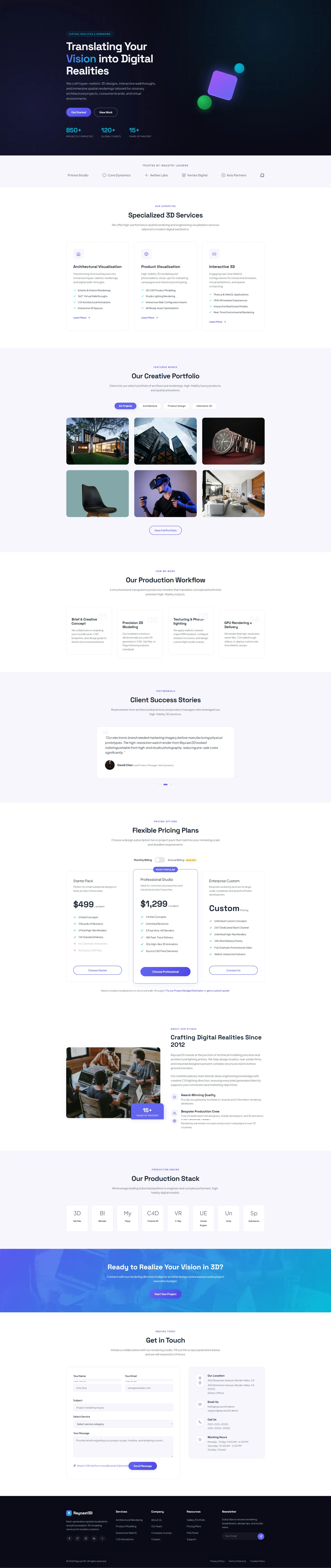 Raycast3D | Creative Website Template — Free HTML5 Tailwind CSS Website Template Preview