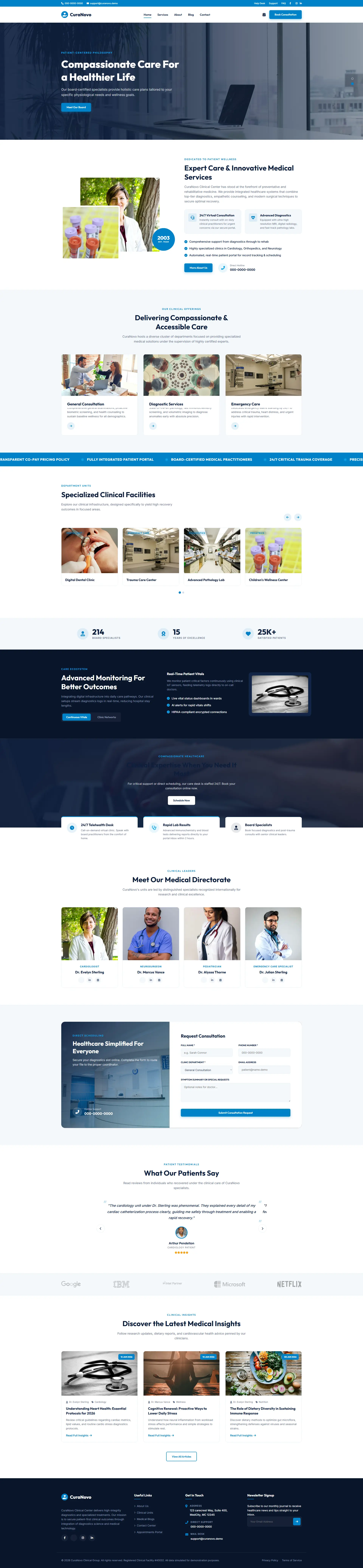 CuraNovo | Healthcare Website Template — Free HTML5 Tailwind CSS Website Template Preview