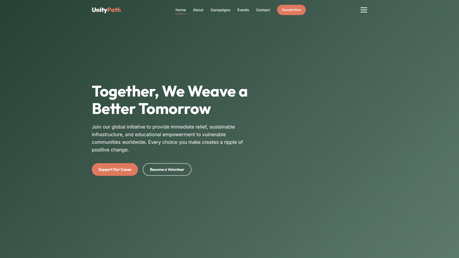 UnityPath: Together, We Weave a Better Tomorrow | नॉनप्रॉफ़िट और चैरिटी — Free Nonprofit & Charity Website Template | HTML5 Tailwind CSS