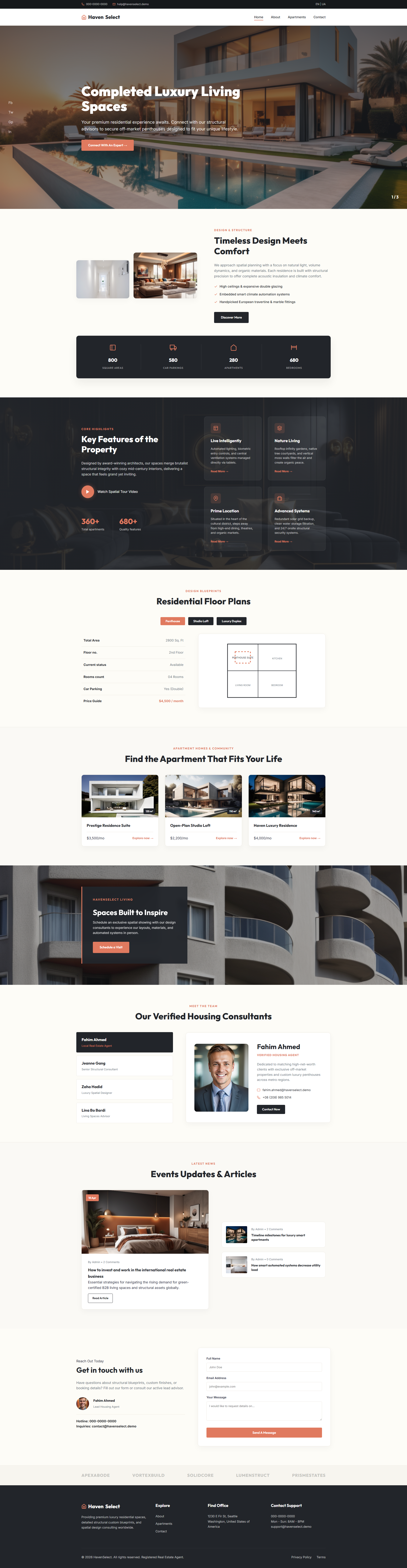 HavenSelect - Real Estate | Real Estate & Construction — Free HTML5 Tailwind CSS Website Template Preview