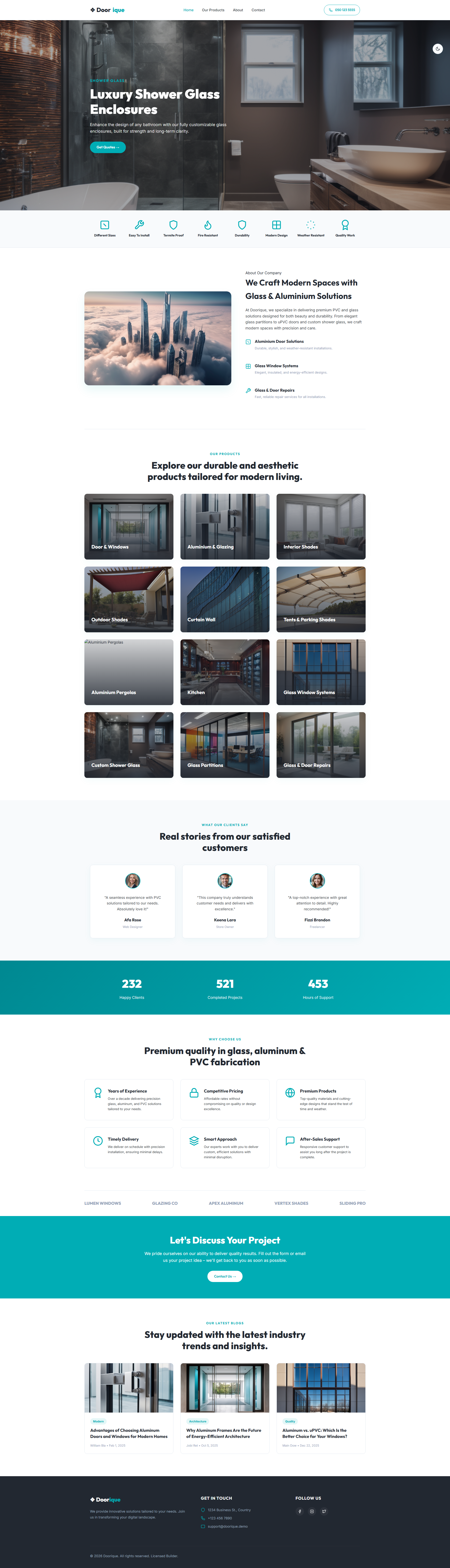 Welcome to Doorique | Real Estate & Construction — Free HTML5 Tailwind CSS Website Template Preview