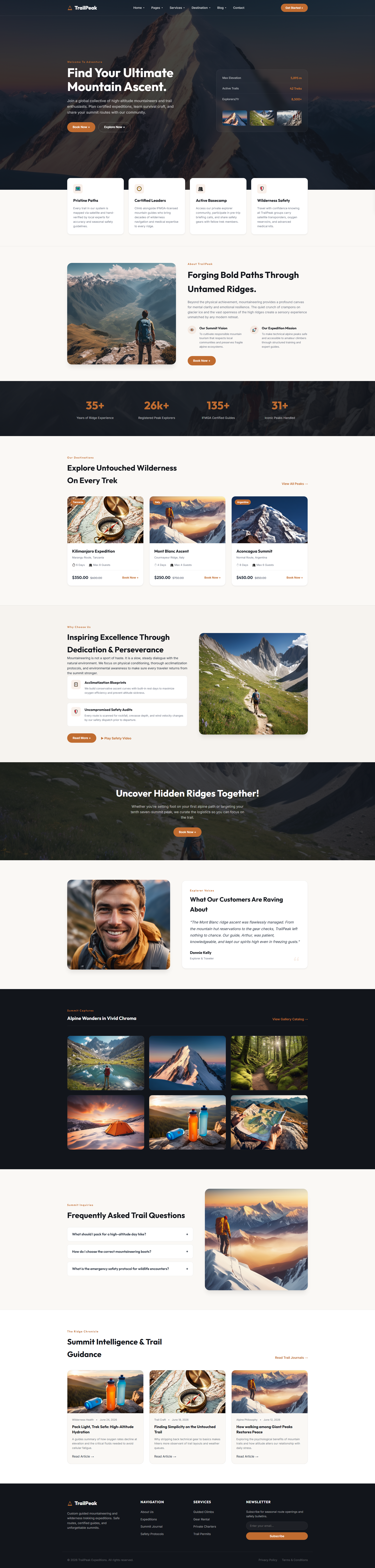 TrailPeak | Fitness & Sports — Free HTML5 Tailwind CSS Website Template Preview
