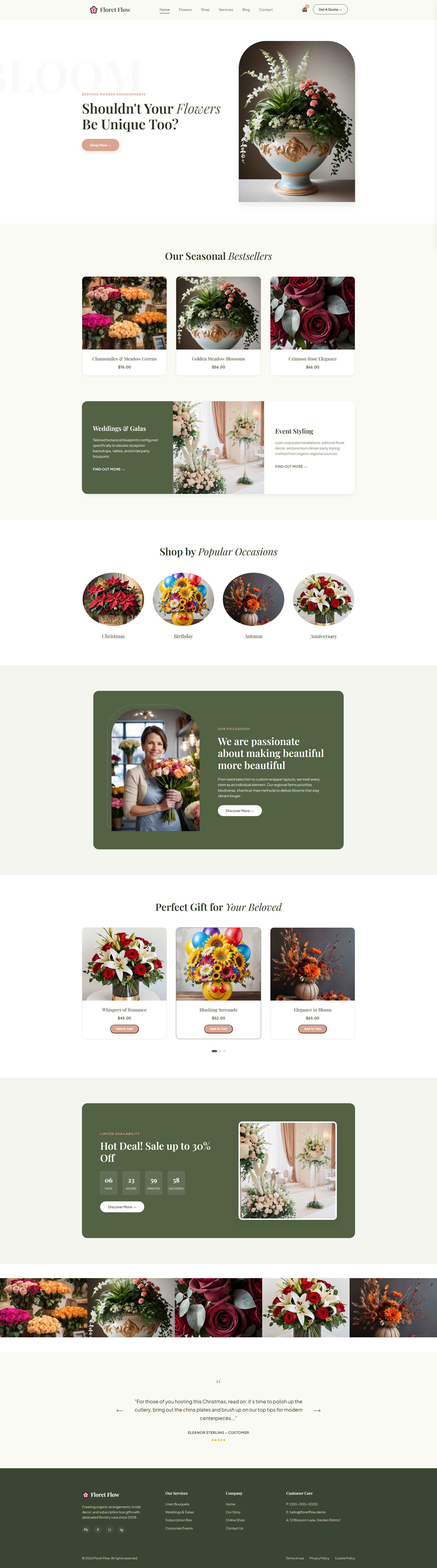 Welcome to Floret Flow | Home Services — Free HTML5 Tailwind CSS Website Template Preview