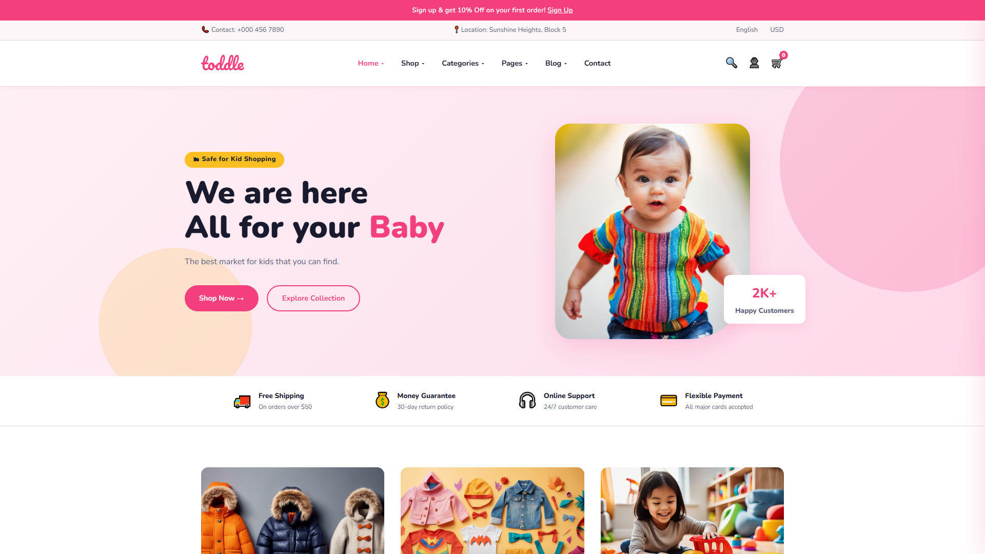 Toddle | एजुकेशन और किड्स — Free Education & Kids Website Template | HTML5 Tailwind CSS