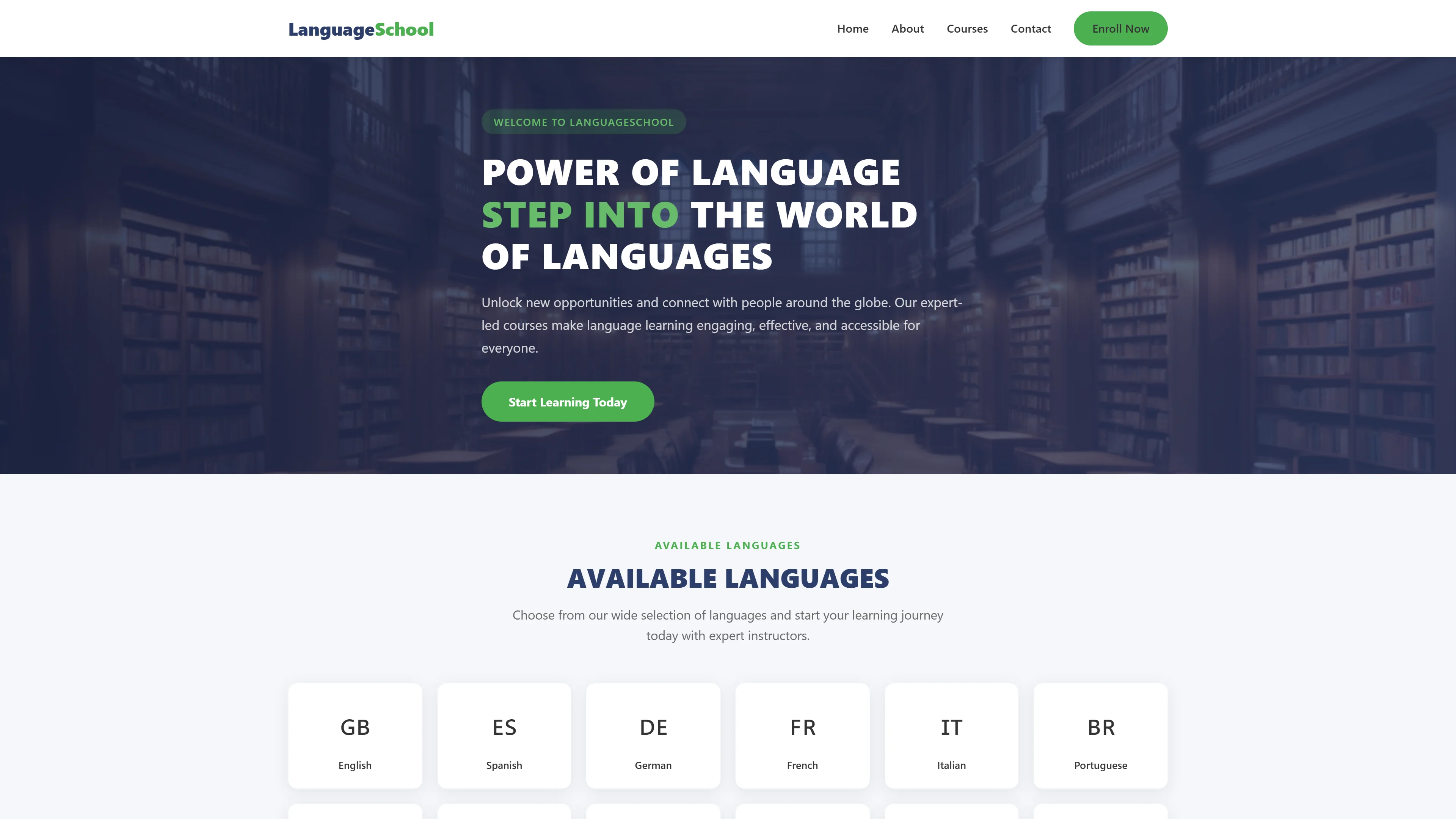 Welcome to LanguageSchool | एजुकेशन और किड्स — Free Education & Kids Website Template | HTML5 Tailwind CSS