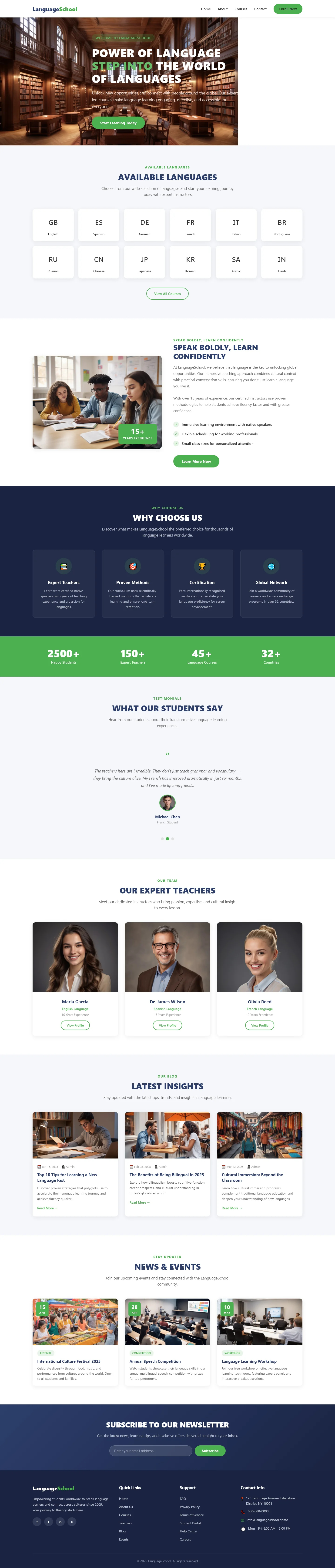 Welcome to LanguageSchool | एजुकेशन और किड्स — Free HTML5 Tailwind CSS Website Template Preview