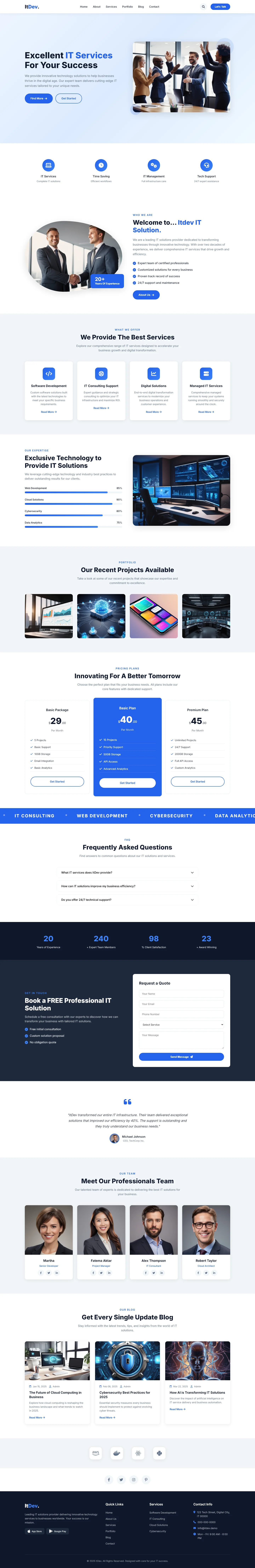 ItDev - IT & Technology | IT और सॉफ़्टवेयर — Free HTML5 Tailwind CSS Website Template Preview