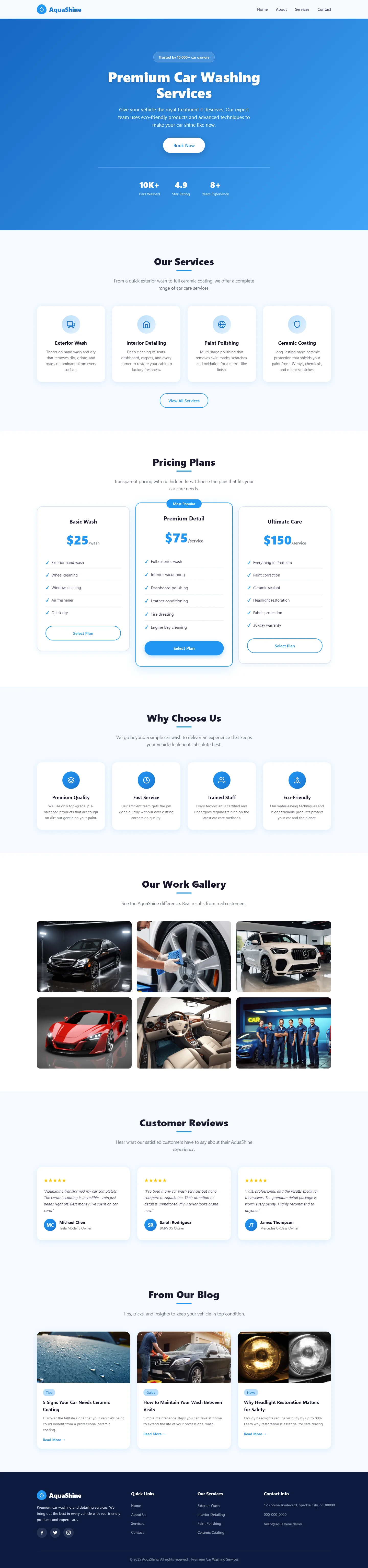 AquaShine | Automotive — Free HTML5 Tailwind CSS Website Template Preview