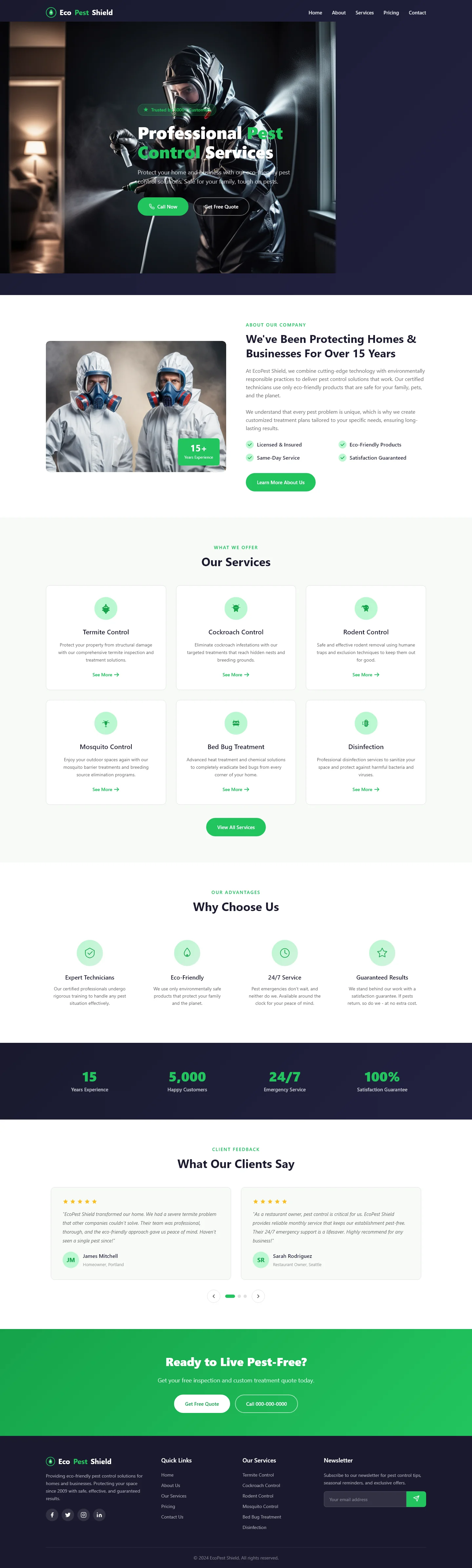 Welcome to EcoPest Shield | Home Services — Free HTML5 Tailwind CSS Website Template Preview