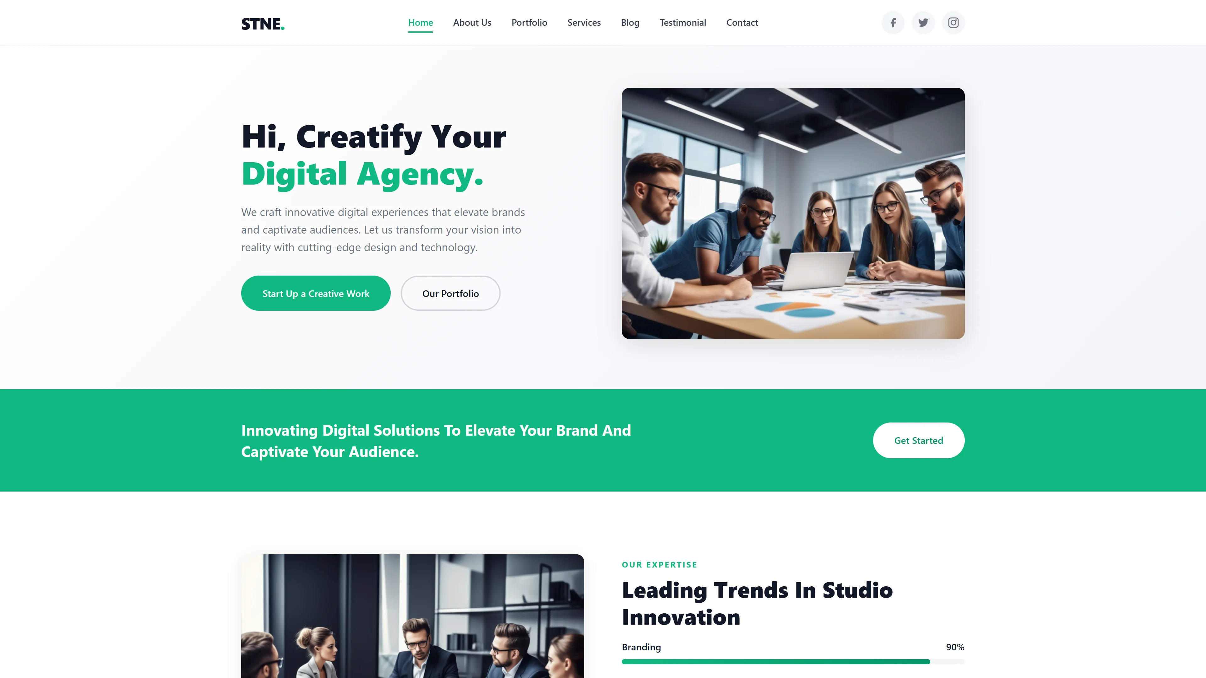 STNE - Creative Agency | बिज़नेस और कंसल्टिंग — Free Business & Consulting Website Template | HTML5 Tailwind CSS