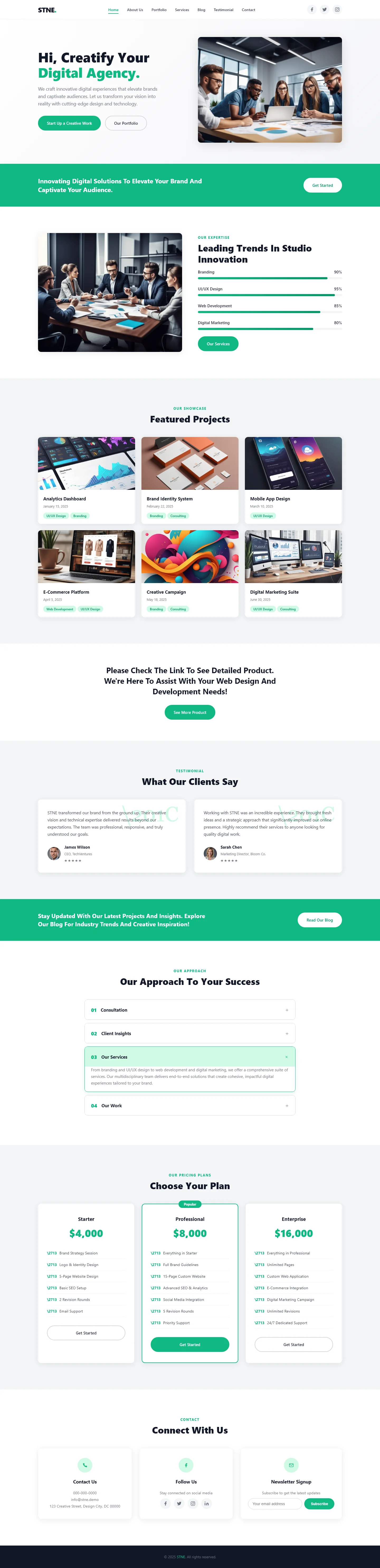 STNE - Creative Agency | बिज़नेस और कंसल्टिंग — Free HTML5 Tailwind CSS Website Template Preview