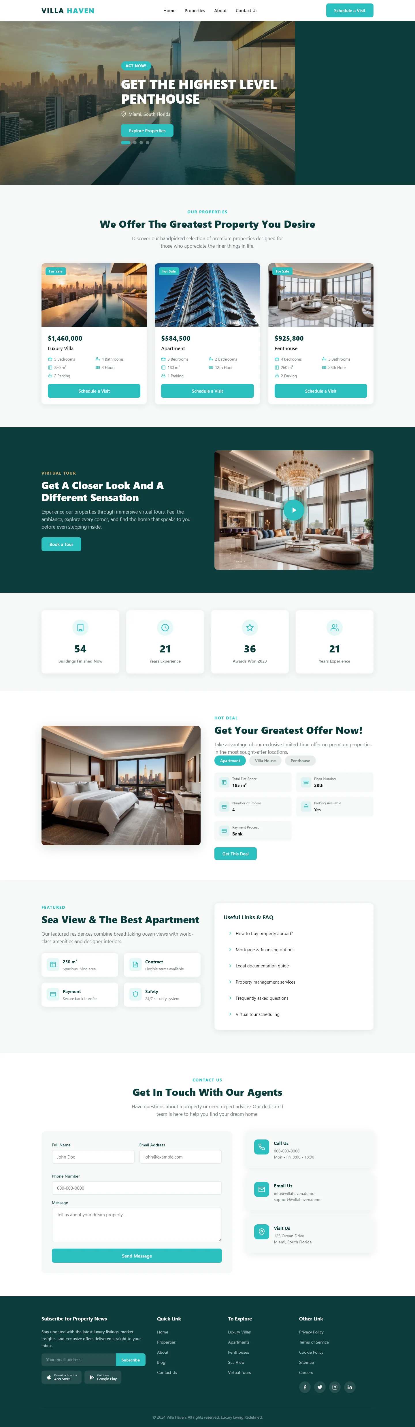 Welcome to VillaHaven | Real Estate & Construction — Free HTML5 Tailwind CSS Website Template Preview