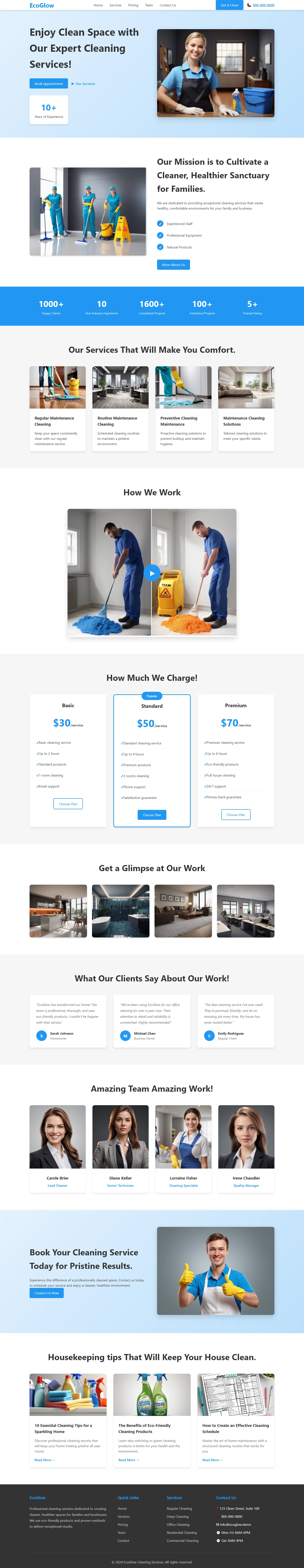 EcoGlow - Cleaning Services | Home Services — Free HTML5 Tailwind CSS Website Template Preview