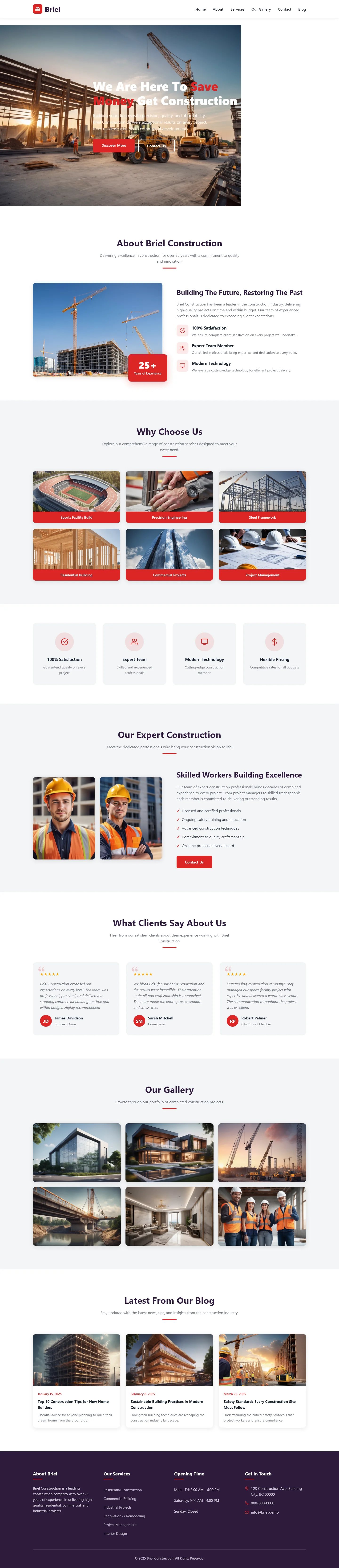 Briel | Real Estate & Construction — Free HTML5 Tailwind CSS Website Template Preview