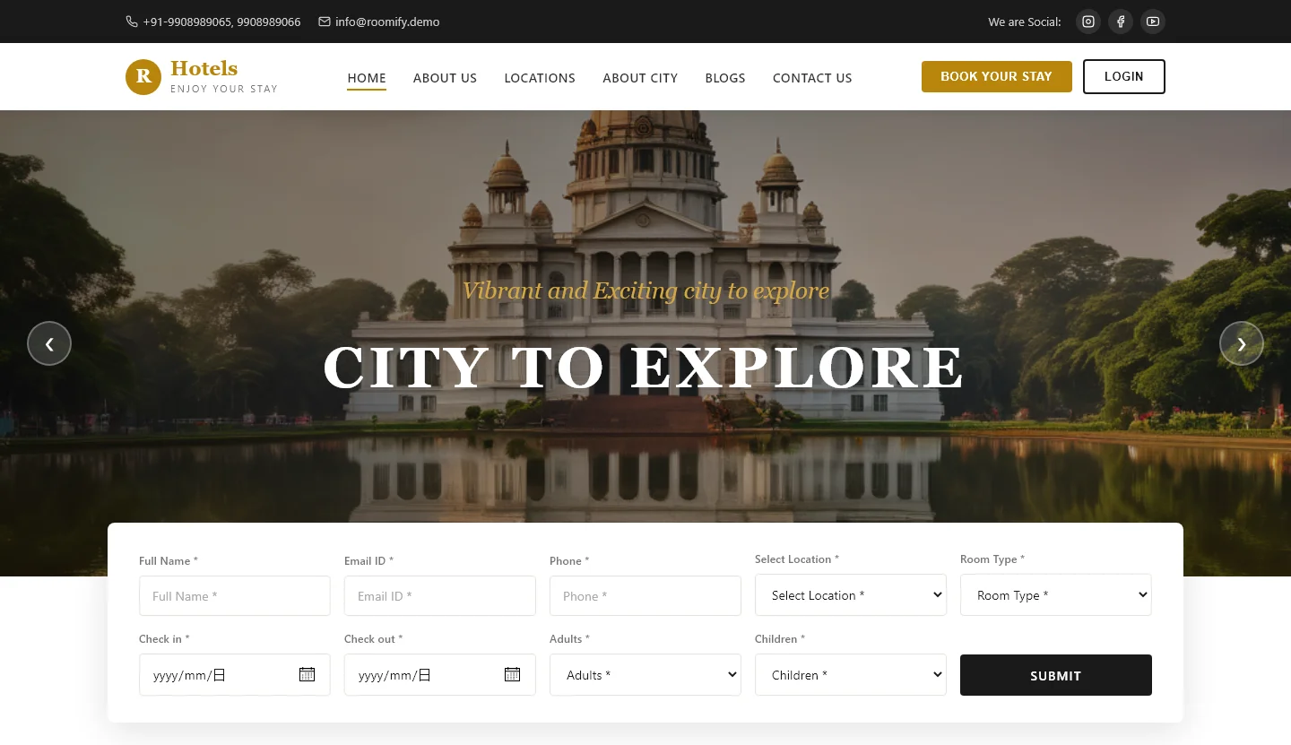 Roomify Hotels: City to Explore - Enjoy Your Stay | Hotel & Hospitality