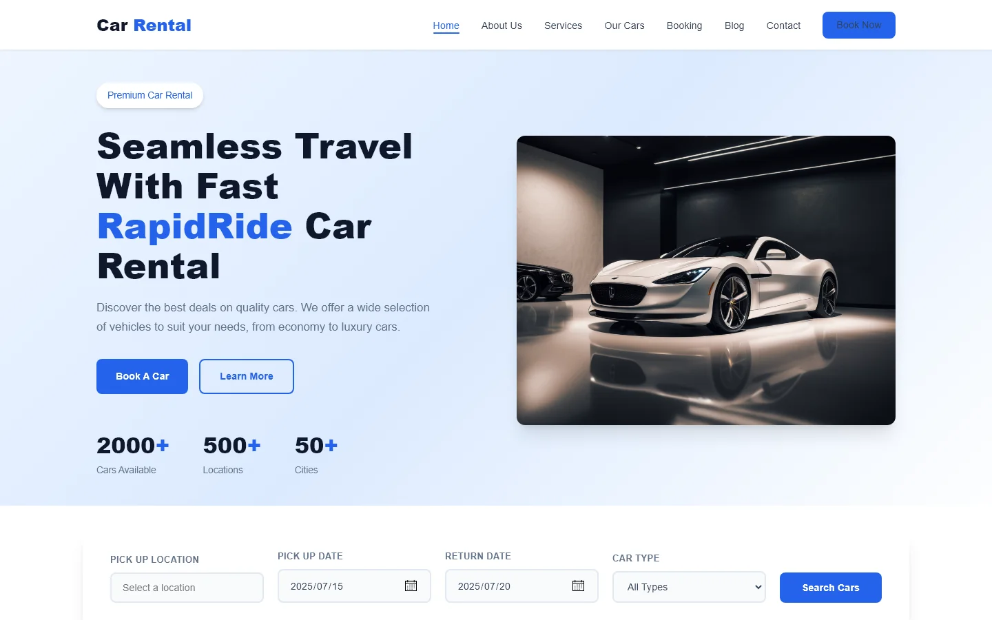 CarRental - Car Rental | Automotive — Free Automotive Website Template | HTML5 Tailwind CSS