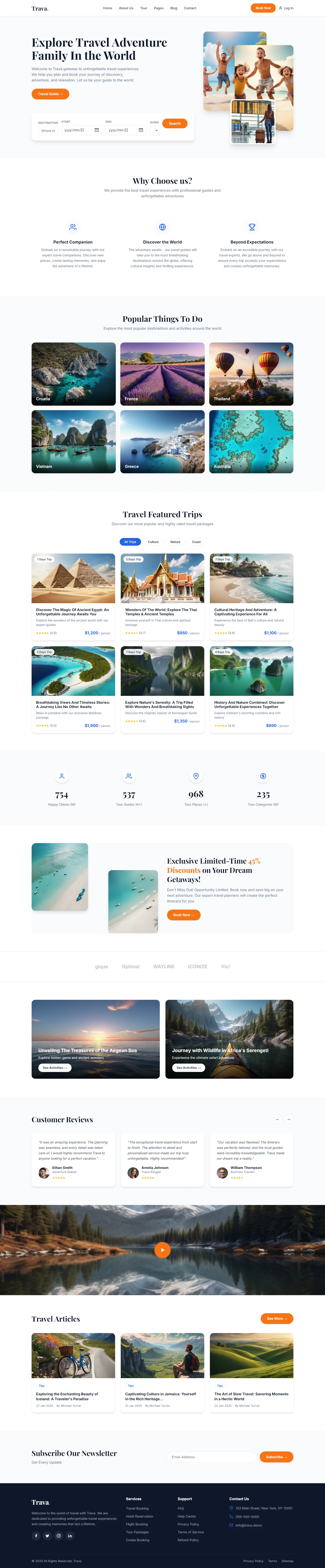 Trava | Travel & Tourism — Free HTML5 Tailwind CSS Website Template Preview